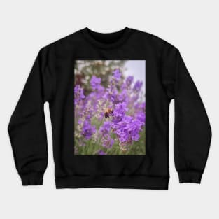 Bee on Lavender Flower Crewneck Sweatshirt